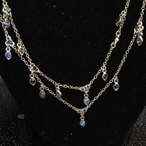 Rachel Two tier blue stone necklace